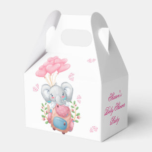 Caja Para Regalos Cute Elephant y Balloon Baby Shower FavBox