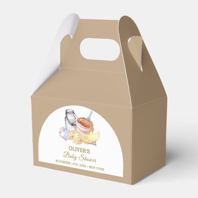 Caja Para Regalos Cute Farm Chicken Mouse Baby Shower (Front Side)