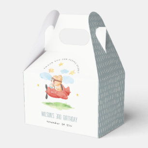 Caja Para Regalos Cute Fly sobre el avión animal Teddy Bear Cumpleañ