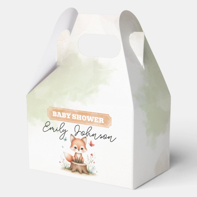 Caja Para Regalos Cute fox baby shower  (Anverso)