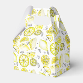 Caja Para Regalos Cute Fresco Verano Citrus Lemon Doodle Amarillo