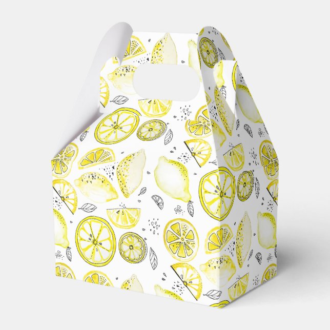 Caja Para Regalos Cute Fresco Verano Citrus Lemon Doodle Amarillo (Front Side)