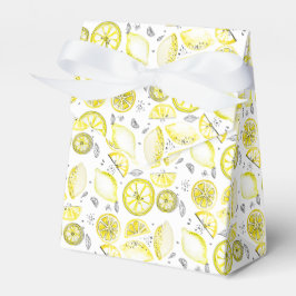 Caja Para Regalos Cute Fresco Verano Citrus Lemon Doodle Amarillo