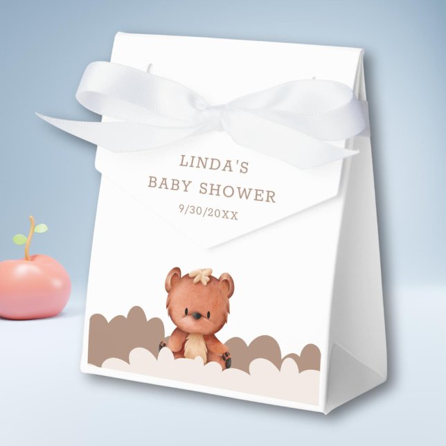 Caja Para Regalos Cute Género Neutral Boho Bear Baby Shower (Subido por el creador)