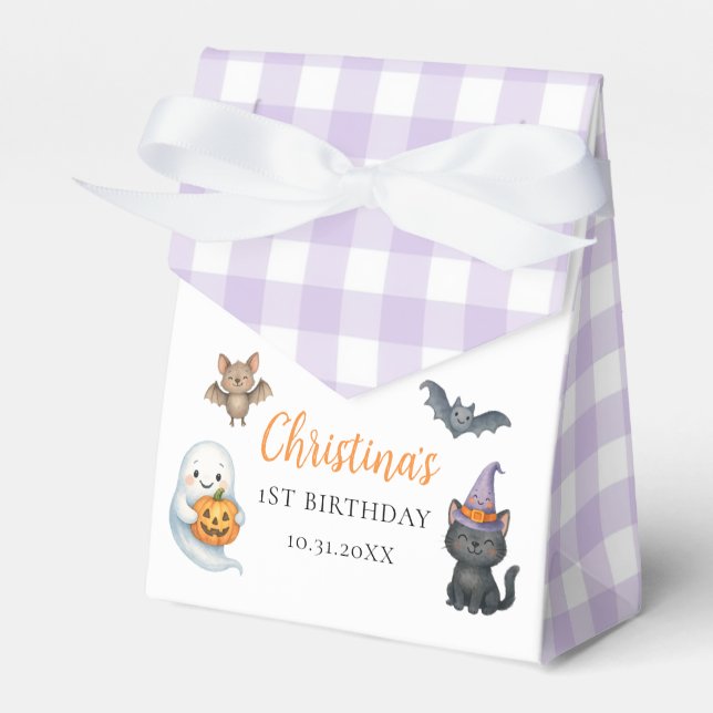 Caja Para Regalos Cute Ghost Halloween Primer Fiesta de cumpleaños (Front Side)