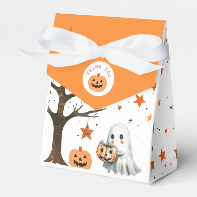 Caja Para Regalos Cute Ghost Star Pattern Halloween Baby Shower (Front Side)