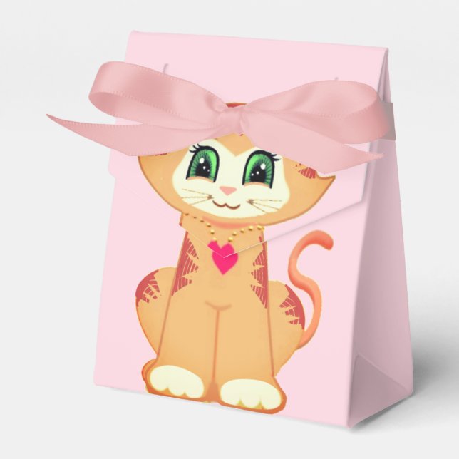Caja Para Regalos Cute Ginger Tabby Kitty Cat Gracias (Front Side)