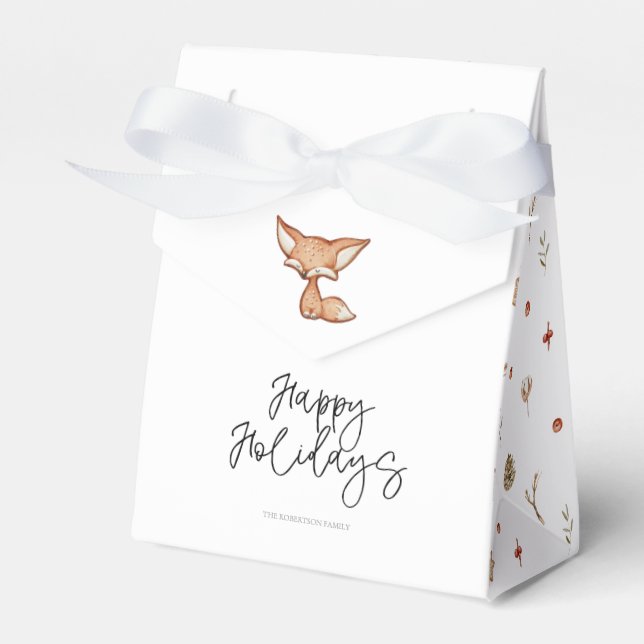 Caja Para Regalos Cute Gingerbread Fox Holiday Favor Box (Front Side)
