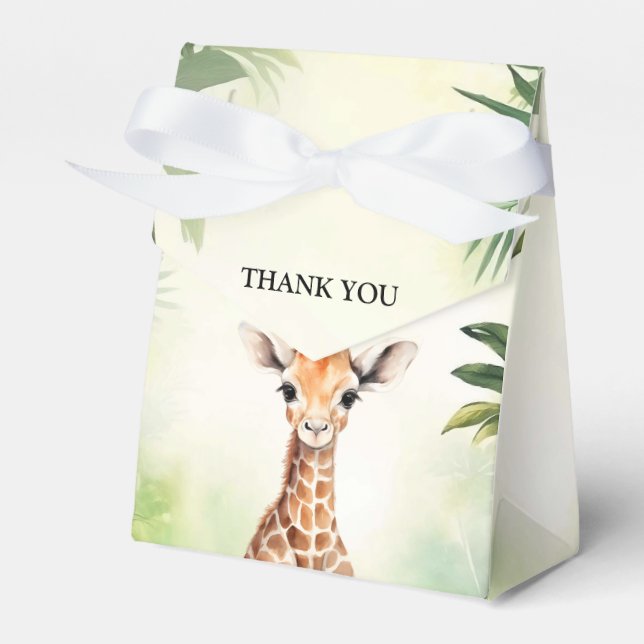 Caja Para Regalos Cute Giraffe Jungle Baby Shower Party Beautiful (Front Side)