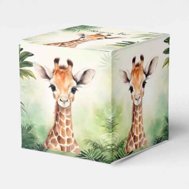 Caja Para Regalos Cute Giraffe Jungle Baby Shower Party Beautiful (Costado Anverso)