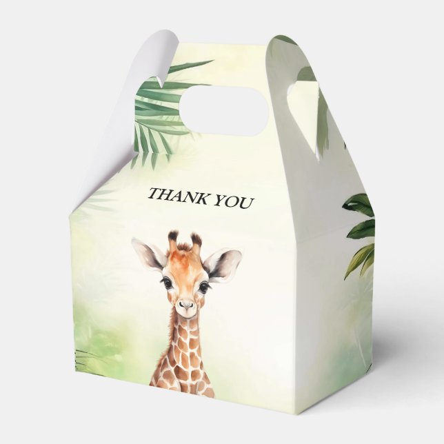 Caja Para Regalos Cute Giraffe Jungle Baby Shower Party Beautiful (Front Side)