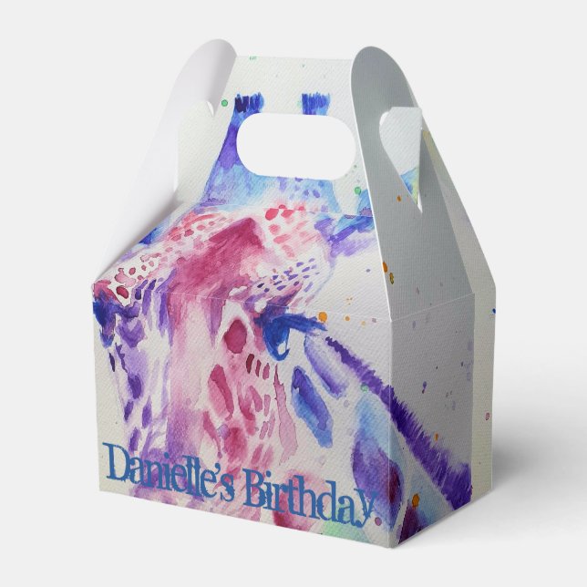 Caja Para Regalos Cute Giraffe Zoo Animal Birthday Cake Favor Box (Front Side)