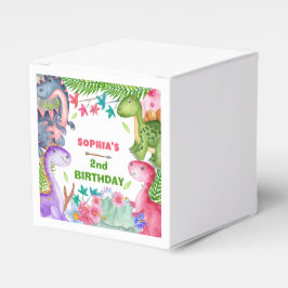 Caja Para Regalos Cute Girl Dinosaur 2nd Birthday Party