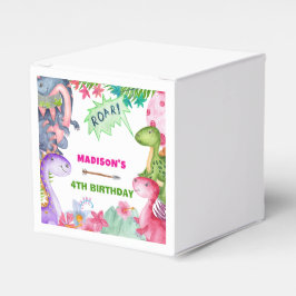 Caja Para Regalos Cute Girl Dinosaur 4th Birthday Party