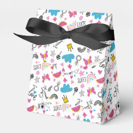 Caja Para Regalos Cute Girly Whimsical Arcoiris Colorido Ilustrado