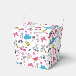 Caja Para Regalos Cute Girly Whimsical Arcoiris Colorido Ilustrado