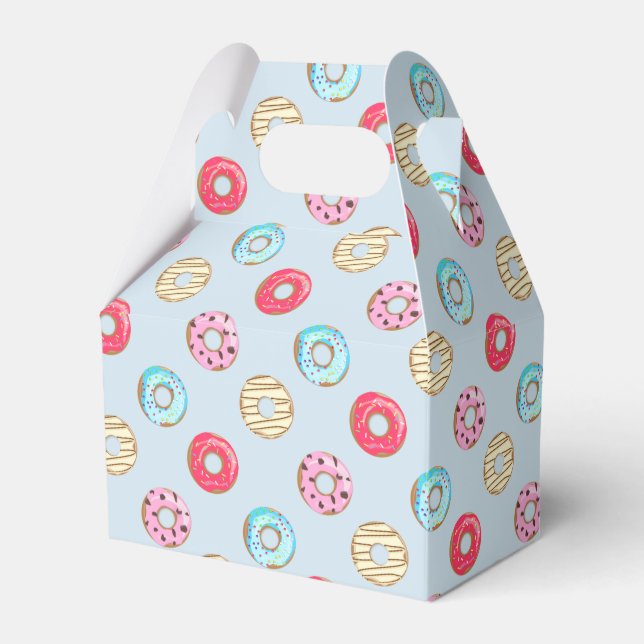 Caja Para Regalos Cute Glazed Doughnut Pattern Light Blue (Front Side)