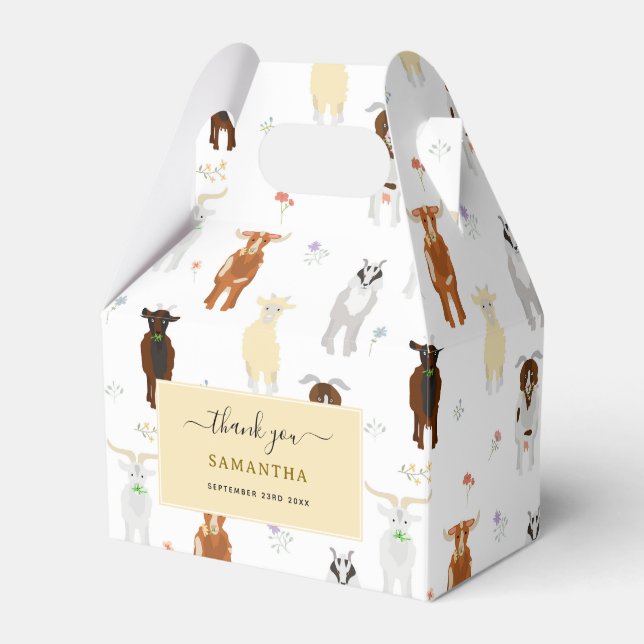 Caja Para Regalos Cute Goats Farm Animals (Front Side)