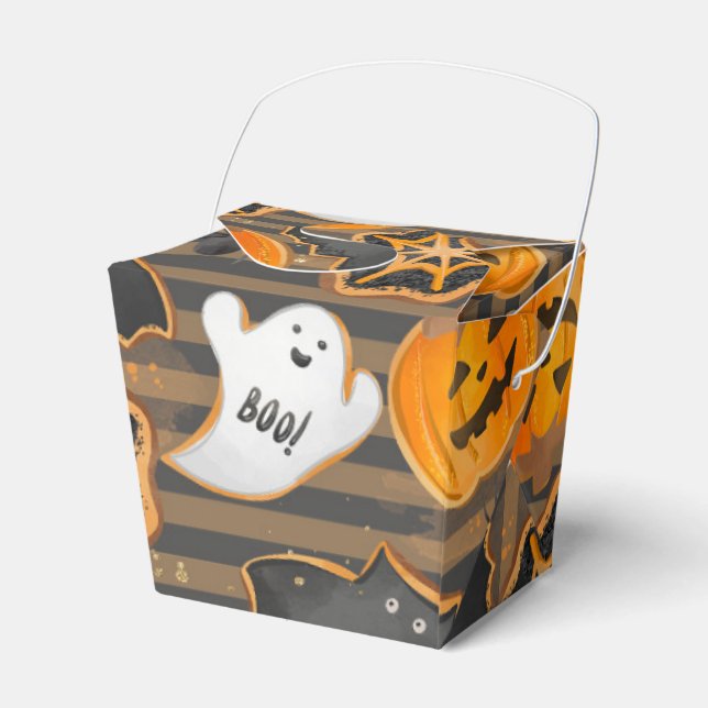 CAJA PARA REGALOS CUTE HALLOWEEN GHOSTS BATS SPIDER WEBS PUMPKINS (Front Side)