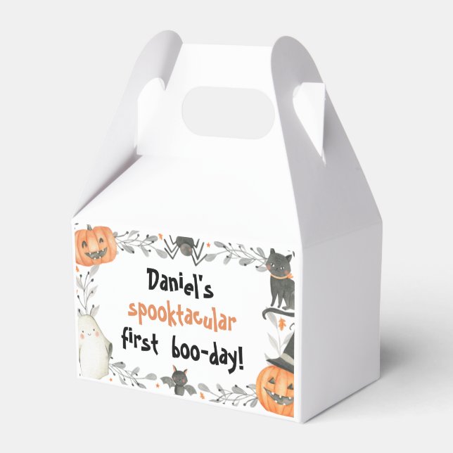 Caja Para Regalos Cute Halloween Spooktacular Cumpleaños Favor Box (Front Side)