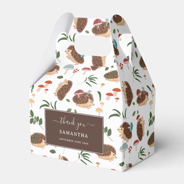 Caja Para Regalos Cute Hedgehog Mushrooms Woodland Forest Animal (Front Side)
