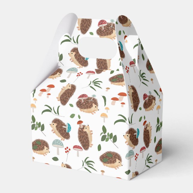 Caja Para Regalos Cute Hedgehog Mushrooms Woodland Forest Animal (Front Side)