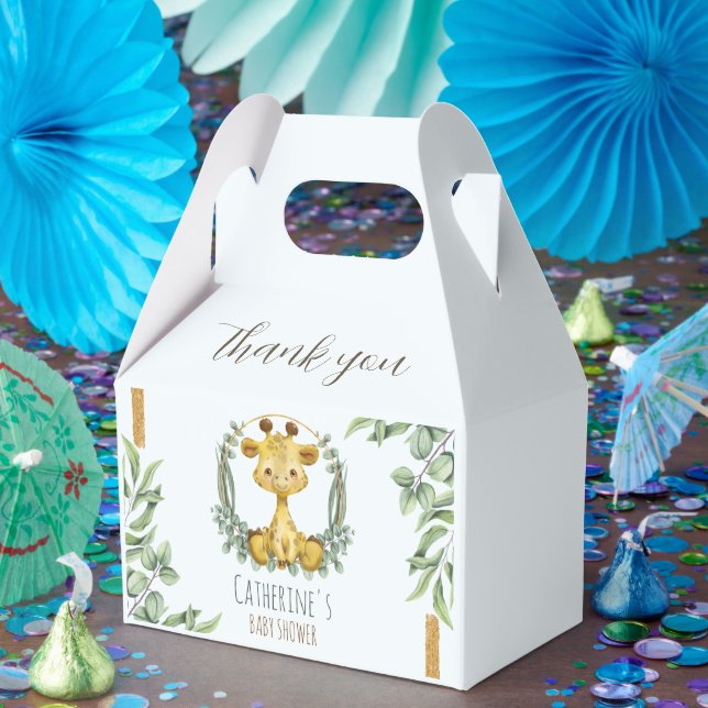 Caja Para Regalos Cute Jungle Safari Giraffe Baby Shower Gracias (Fiesta)