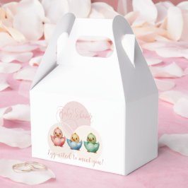 Caja Para Regalos Cute Kawaii Egg Birds Pastel de Baby Shower de col