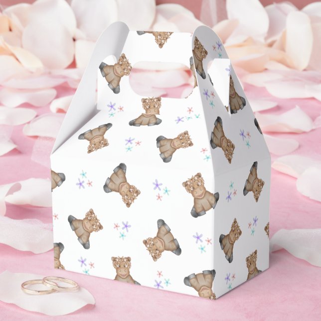 Caja Para Regalos Cute Kids Highland Cow Barnyard Cumpleaños (Boda)