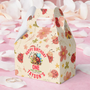 Caja Para Regalos Cute Ladybug Primer cumpleaños   Partido del tema 