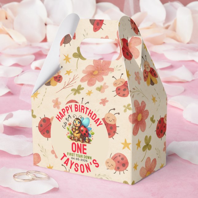 Caja Para Regalos Cute Ladybug Primer cumpleaños | Partido del tema  (Boda)