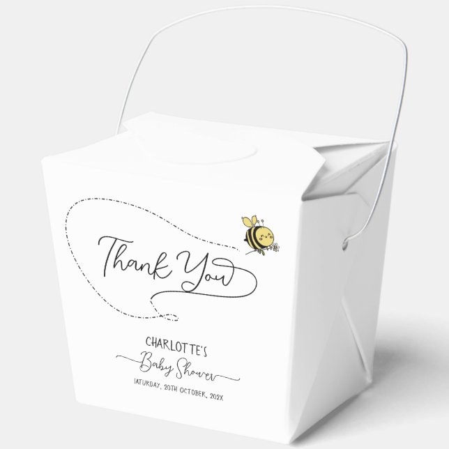 Caja Para Regalos Cute Little Bee Baby Shower (Anverso)
