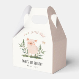 Caja Para Regalos Cute Little Farm Pig Butterfly Kids Cumpleaños
