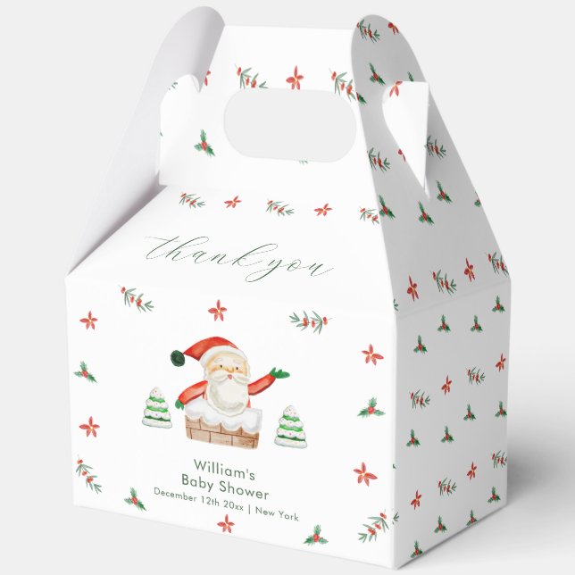 Caja Para Regalos Cute Modern It's Cold Outside Santa Baby Shower  (Anverso)