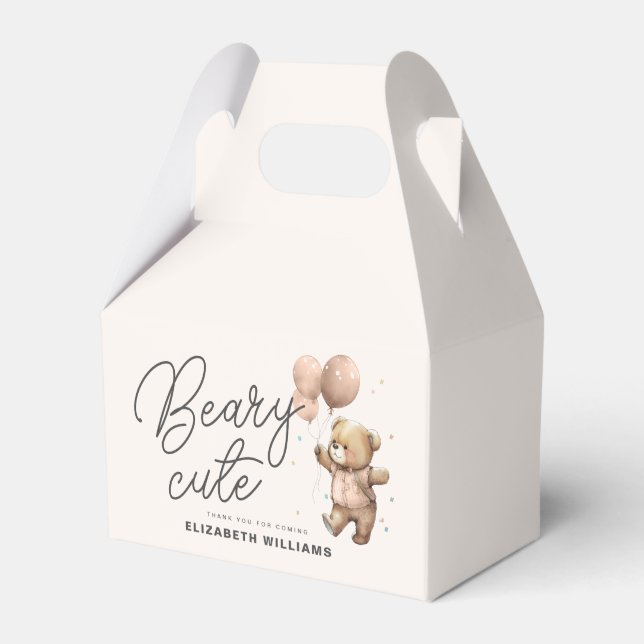 Caja Para Regalos Cute Modern Teddy Beary Sweet Baby Shower Fiesta (Front Side)