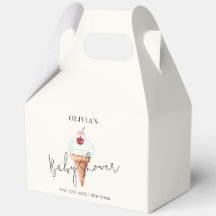 Cute moderno Cherry Scoop Ice Cream Baby Shower