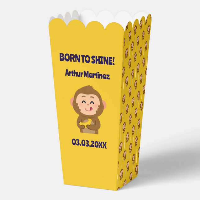 Caja Para Regalos Cute Monkey Theme Boy Baby Shower (Anverso)