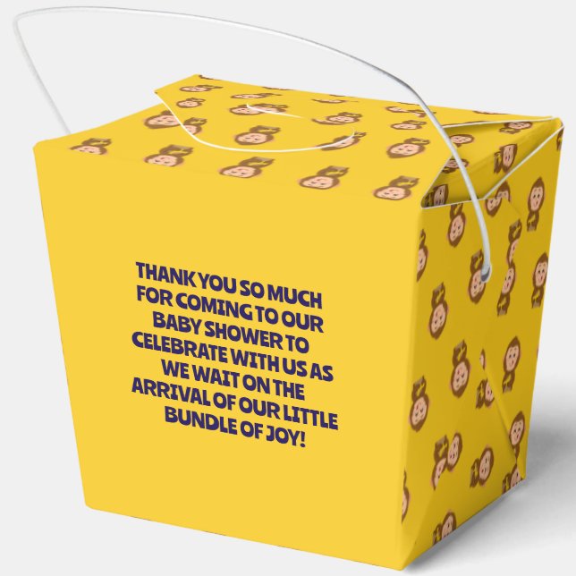 Caja Para Regalos Cute Monkey Theme Boy Baby Shower (Reverso)