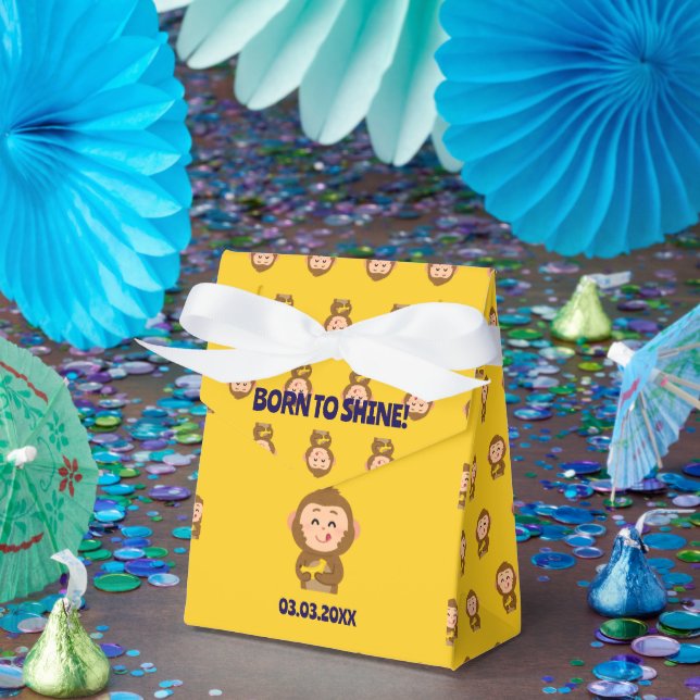 Caja Para Regalos Cute Monkey Theme Boy Baby Shower (Fiesta)