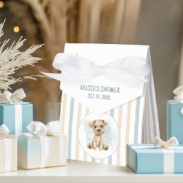 Caja Para Regalos Cute Oh Boy Puppy Blue Baby Shower Stried