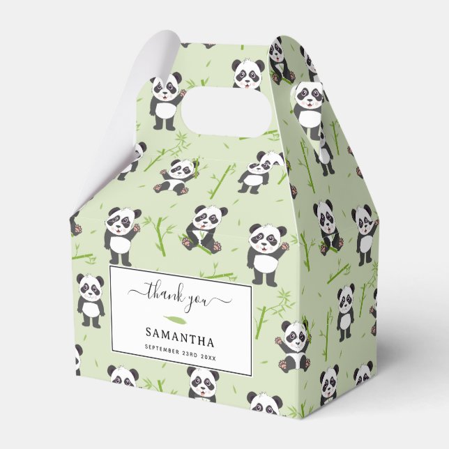 Caja Para Regalos Cute Panda Bear Bamboo Kawaii Animals Pattern (Front Side)