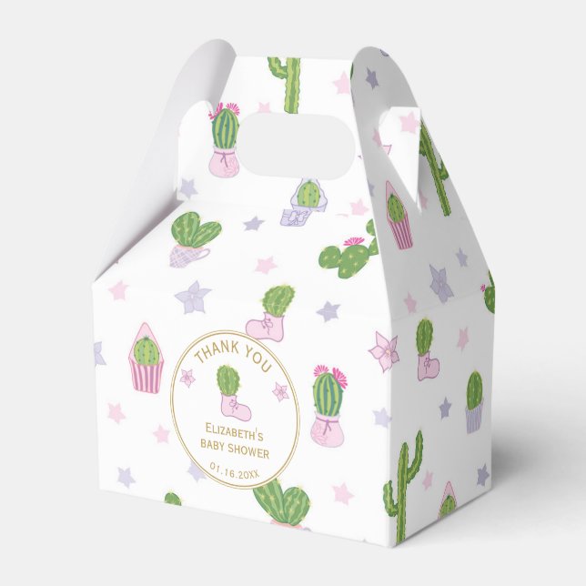 Caja Para Regalos Cute Personalizado Cactus Baby Shower (Front Side)