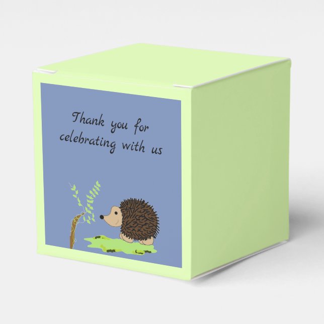 Caja Para Regalos Cute Personalizado Hedgehog Gracias (Costado Anverso)