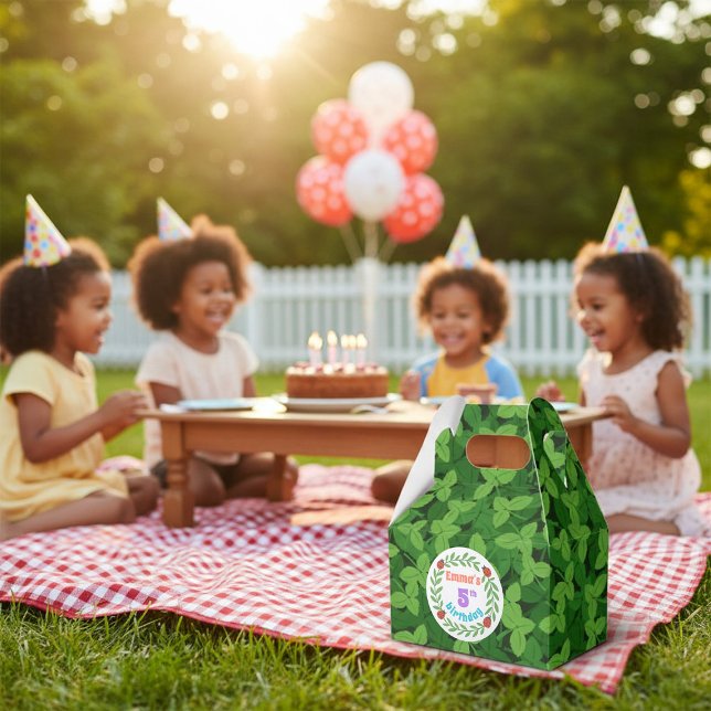 Caja Para Regalos Cute Personalizado Ladybug & Leaf 5º cumpleaños (Subido por el creador)