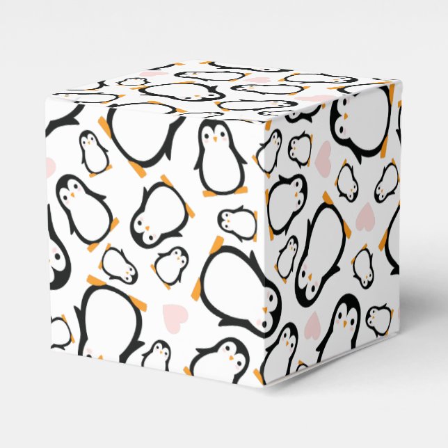 Caja Para Regalos Cute pingüino Baby Shower Blue Boy (Costado Anverso)