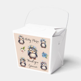 Caja Para Regalos Cute pingüinos nombre Bilingüe Gracias