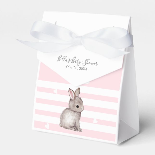 Caja Para Regalos Cute Pink Bunny Baby Shower (Front Side)