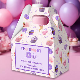 Caja Para Regalos Cute Pink Morple Sweet One First Birday