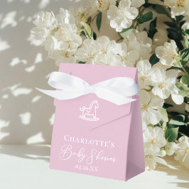 Caja Para Regalos Cute Pink White Rocky Horse Baby Shower