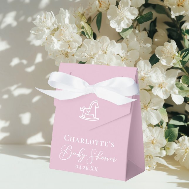 Caja Para Regalos Cute Pink White Rocky Horse Baby Shower (Subido por el creador)